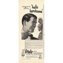 1948 Vitalis Ad "hello handsome"