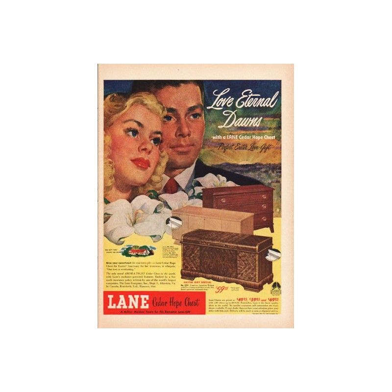 1948 Lane Cedar Hope Chest Vintage Ad