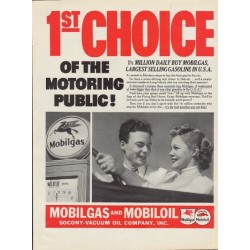 1937 Mobilgas and Mobiloil Ad "1st Choice"