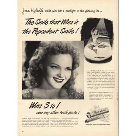 1948 Pepsodent Tooth Paste Ad "The Smile that Wins"