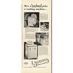 1948 Young Washing Machine Ad "How a husband picks"