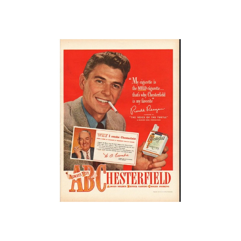 Rare vintage 1948 chesterfield cigarettes print ad - baseball