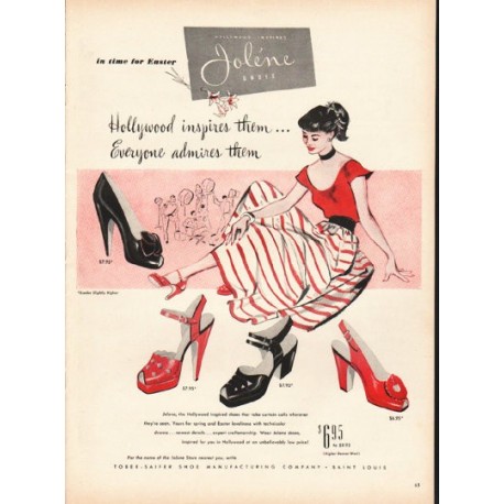 1948 Jolene Shoes Ad "in time for Easter"