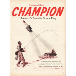 1948 Champion Spark Plugs Ad "America's Favorite Spark Plug"