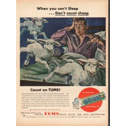 1948 Tums Antacid Ad "When you can't Sleep"