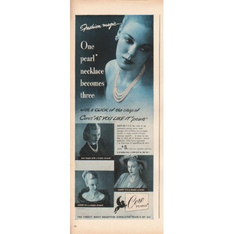 1948 Coro Pearls Ad "Fashion magic"