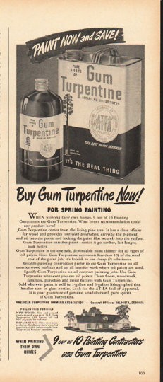 1939 Ad Gum Spirits Turpentine Paint Protection Home Improvement Farme –  Period Paper Historic Art LLC