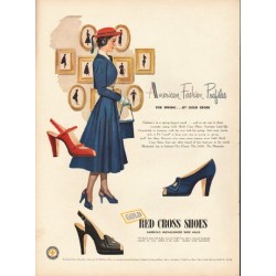 1948 Red Cross Shoes Ad "American Fashion Profiles"