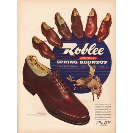 1948 Roblee Shoes Ad "Spring Roundup"