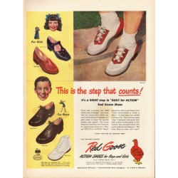 1948 Red Goose Shoes Ad "This is the step"