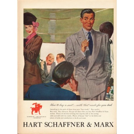 1948 Hart Schaffner & Marx Ad "How to buy a suit"