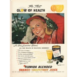 1948 Florida Citrus Commission Ad "Glow Of Health"