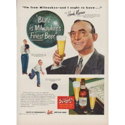 1949 Blatz Beer Ad "Blatz is Milwaukee's Finest Beer"