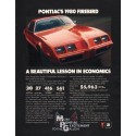 1980 Pontiac Firebird Ad "beautiful lesson" ~ (model year 1980)