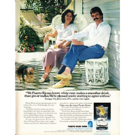 1980 Puerto Rican Rums Ad "white rum"