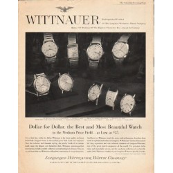 1963 Longines-Wittnauer Watch Ad "Dollar for Dollar"