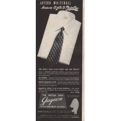 1949 Jayson Whitehall Ad "... because it fits to Perfection"