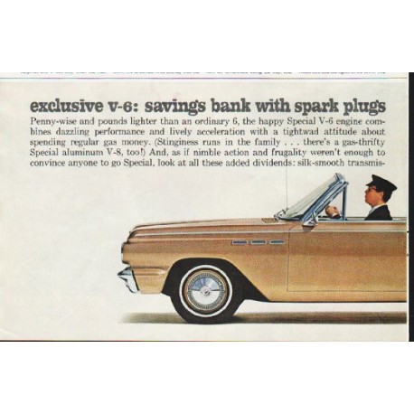 1963 Buick Special Ad "savings bank" ~ (model year 1963)