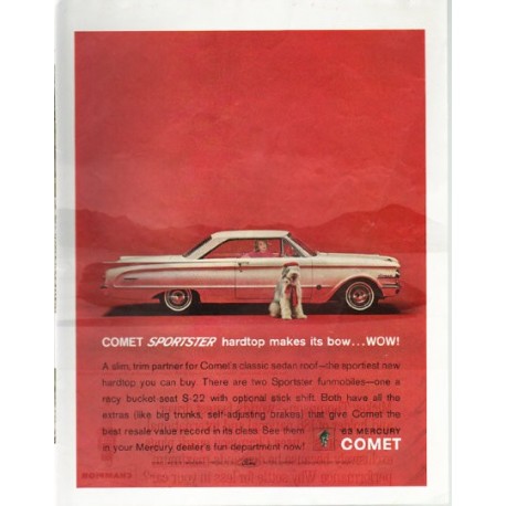1963 Mercury Comet Ad "Comet Sportster"