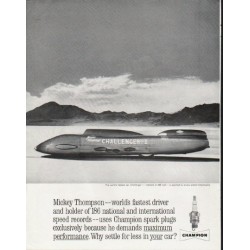1963 Champion Spark Plugs Ad "Mickey Thompson"