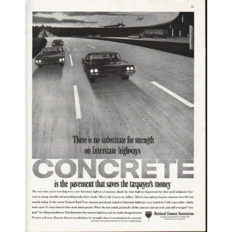 1963 Portland Cement Association Ad "no substitute"