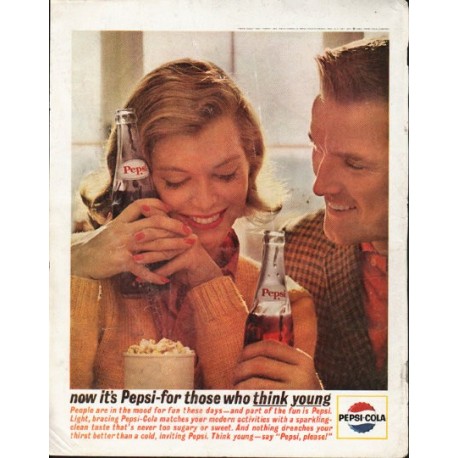 1963 Pepsi-Cola Ad "those who think young"