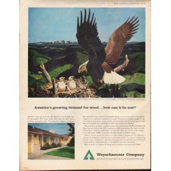 1961 Weyerhaeuser Company Ad "demand for wood"