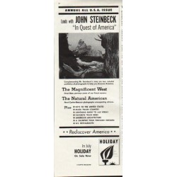 1961 Holiday Magazine Ad "John Steinbeck"
