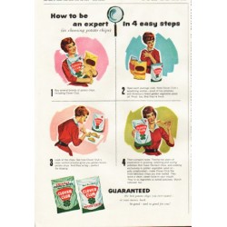 1961 Clover Club Potato Chips Ad "be an expert"