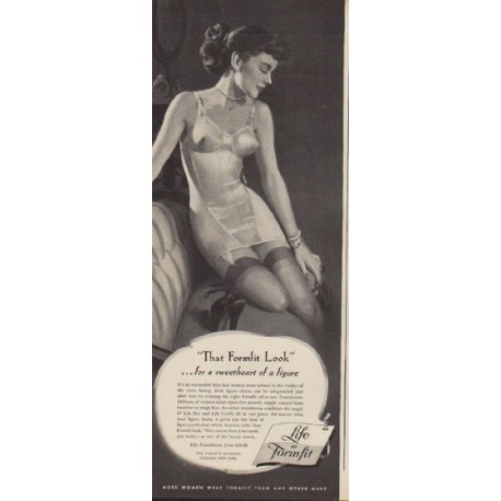 1956 Sexy Woman Wearing FORMFIT Girdle Panties & Bra VINTAGE AD