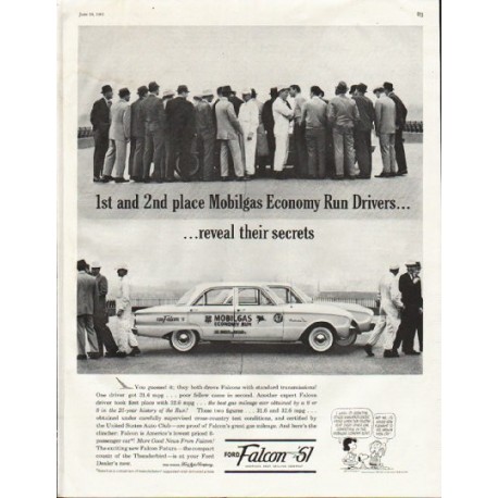1961 Ford Falcon Ad "1st and 2nd place" ~ (model year 1961)