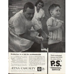 1961 Aetna Casualty Ad "job for professionals"