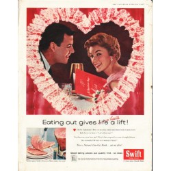 1958 Swift's Premium Ham Ad "Eating out"