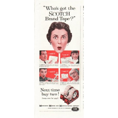 1958 Scotch Brand Tape Ad "Who's got"