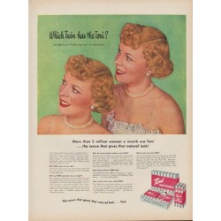 1949 Toni Home Permanent Ad "Which Twin has the Toni?"