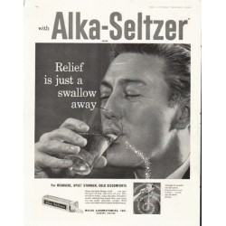 1958 Alka-Seltzer Ad "swallow away"