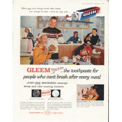 1958 Gleem Toothpaste Ad "Today as ever"