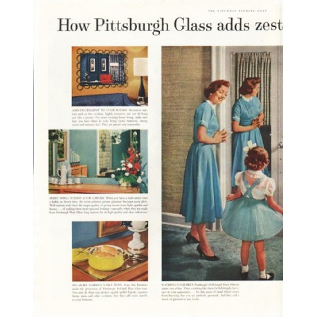 1958 Pittsburgh Plate Glass Ad "adds zest"