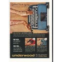1958 Underwood Typewriter Ad "Golden-Touch typing"