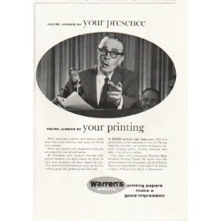 1958 Warren's Printing Papers Ad "your presence"