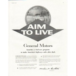 1958 General Motors Ad "Aim to Live"