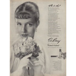 1949 DuBarry Lipstick Ad "Who is she?"