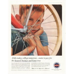 1958 Savings and Loan Foundation Ad "A bike today"