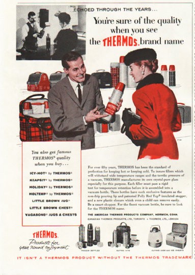 1958 Thermos Vintage Ad You're sure of the quality
