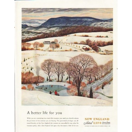 1958 New England Mutual Life Insurance Company Ad "A better life for you"
