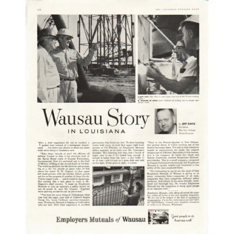 1958 Employers Mutuals of Wausau Ad "Wausau Story in Louisiana"