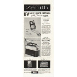 1958 Zenith Ad "All-Transistor Radios"