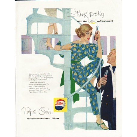 1958 Pepsi-Cola Ad "Sitting Pretty"