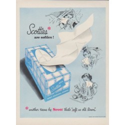 1949 Scott Tissues Ad "Scotties* are softies !"