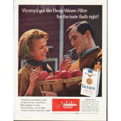 1964 Viceroy Cigarettes Ad "Deep-Weave Filter"